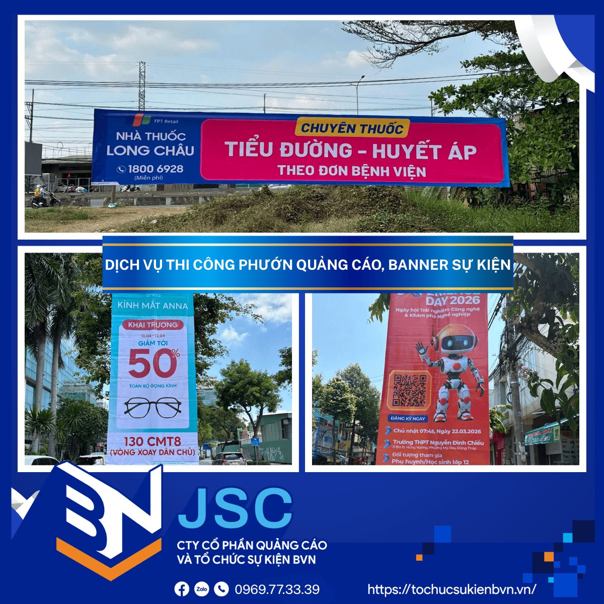 Dịch Vụ Treo Phướn Tuyến Đường 2026 – Thi Công In Ấn Trọn Gói Tại BVN